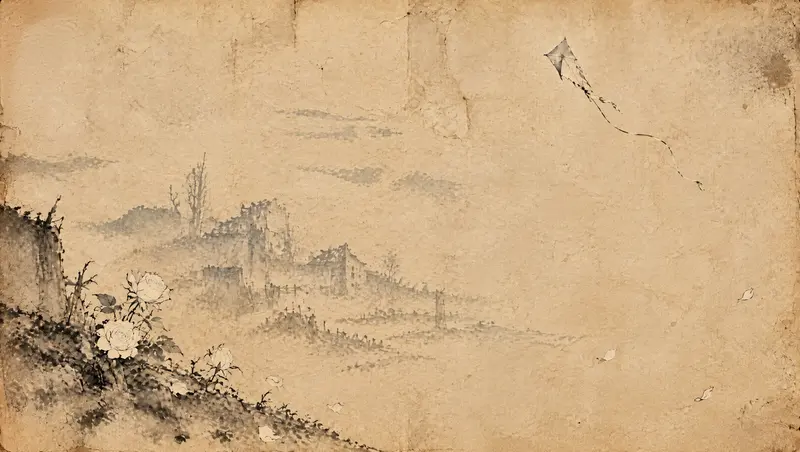 Nox Varek, clipe de The Last Oath, cena 12: a pipa na página vazia. Onde antes havia uma vila resta só papel em branco, uma pipa caída e uma única rosa branca: o preço da marcha, que ele nunca vê.